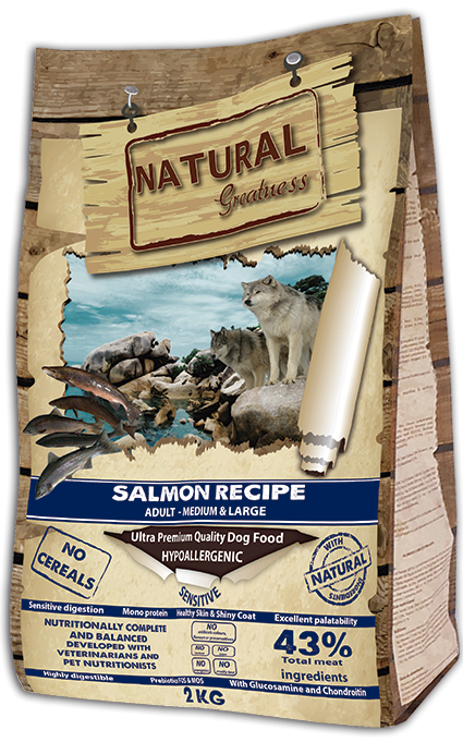  NATURAL GREATNESS Sensitive Salmon para perro mediano o grande