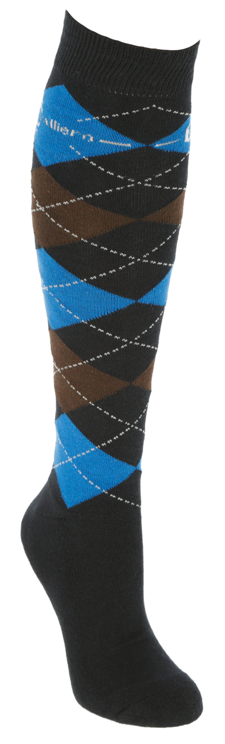 Marineblaue Brescia Socken mit Karomuster