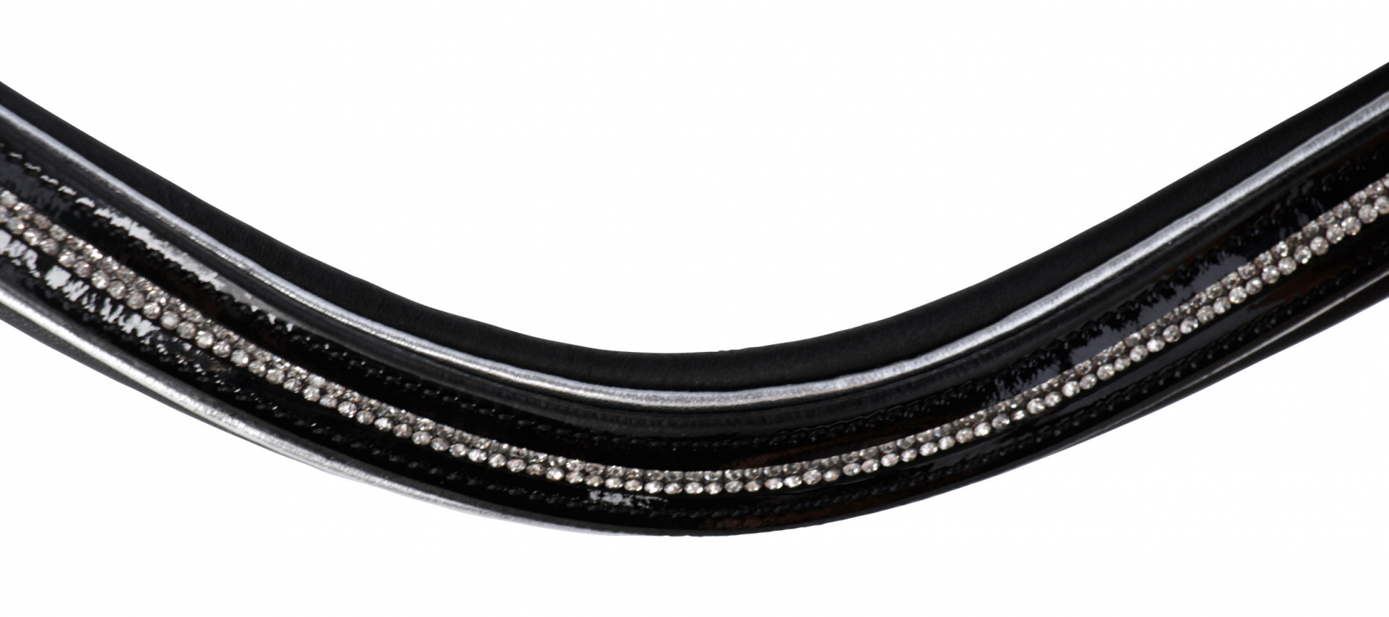 Bridón Kingston combinado inglés negro adornado con strass para caballo - 3 tallas disponibles