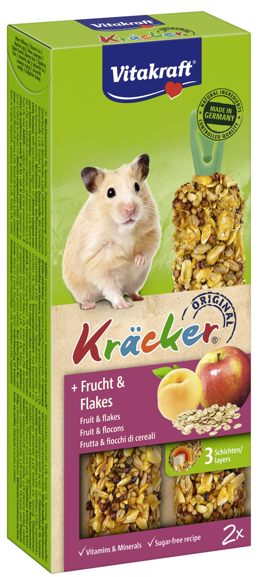 Snack, Kräcker mit Früchten für Hamster, 2er-Pack