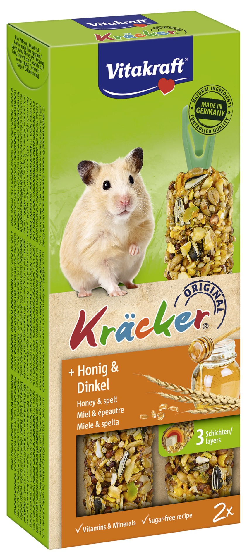 Vitakraft Kracker Honing & Spelt voor hamsters