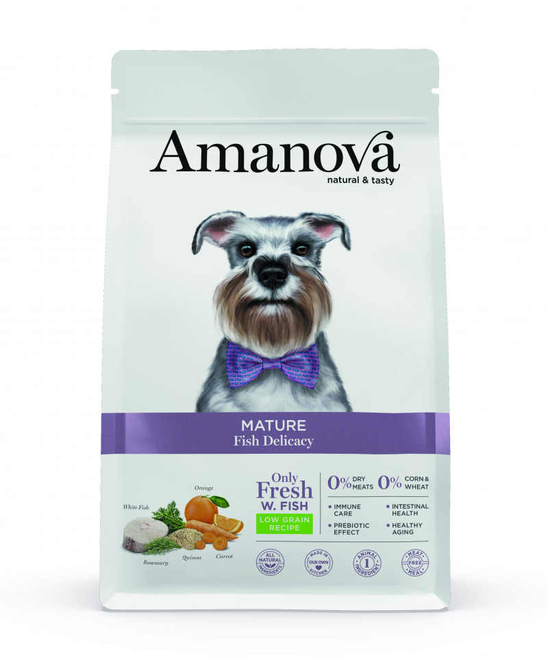 AMANOVA Mature Croquettes avec 60% de poisson frais pour Chien senior