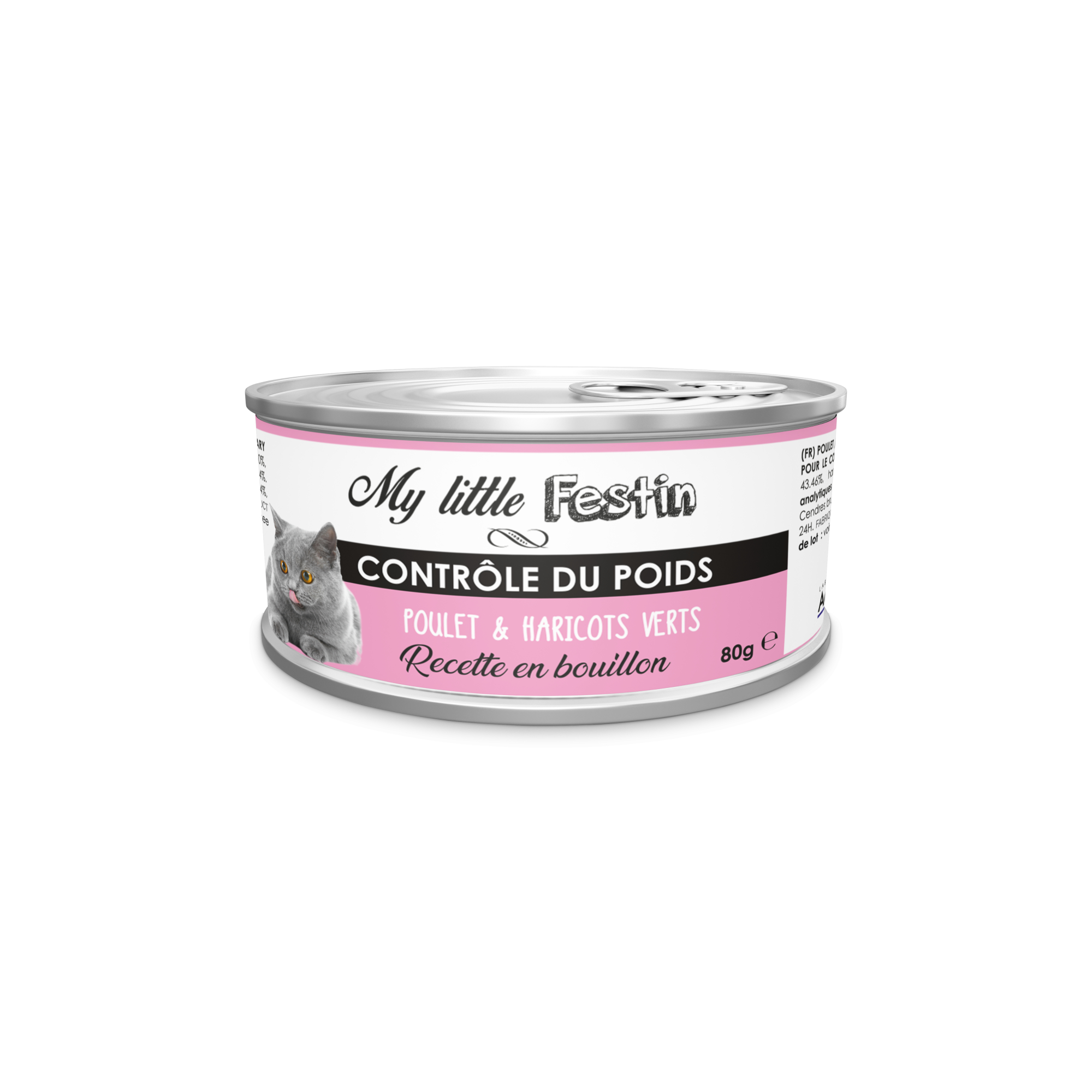 MY LITTLE FESTIN Control de peso Paté en caldo o en salsa para Gato 80g - 2 sabores a elegir