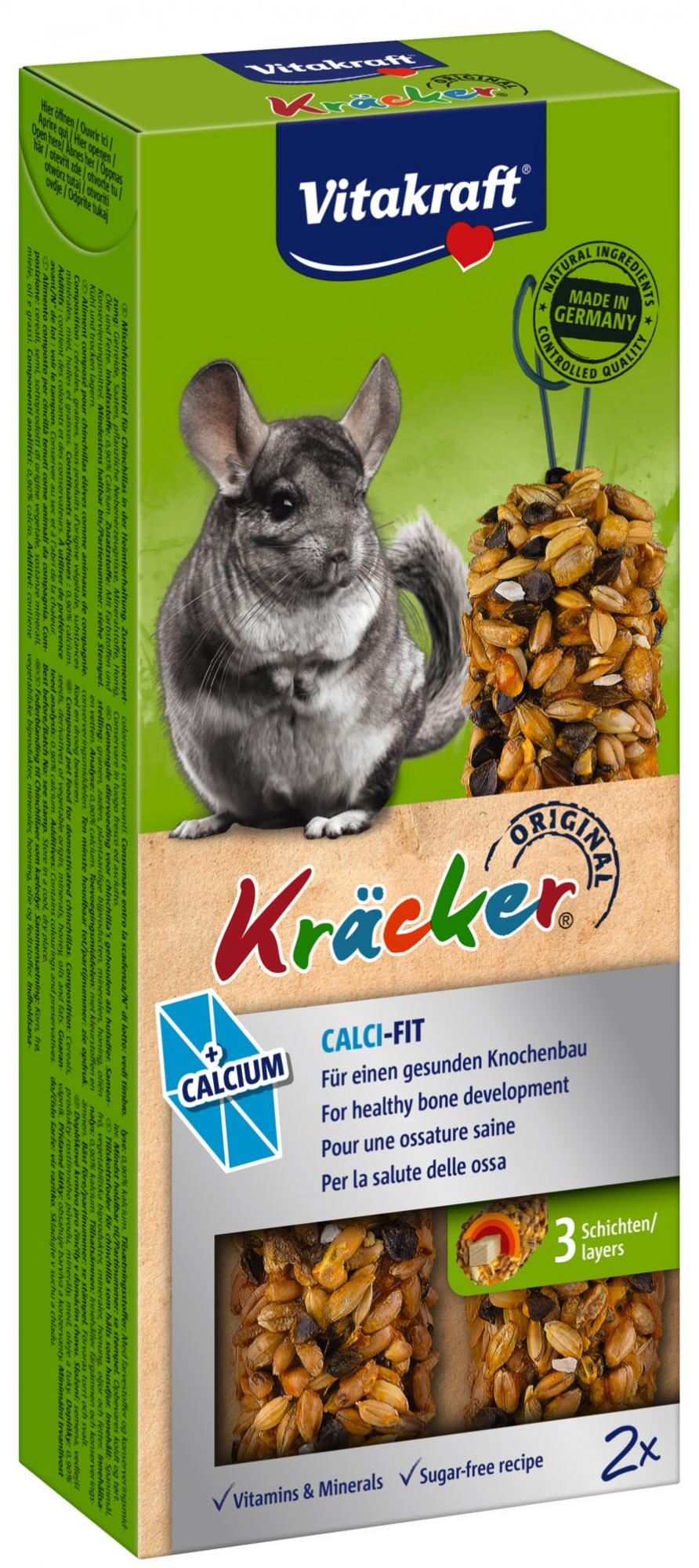Kracker met calcium voor chinchilla's