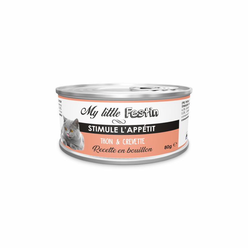 MY LITTLE FESTIN Estimula el apetito Paté en caldo o en salsa para Gato adulto a 80g - 2 sabores a elegir