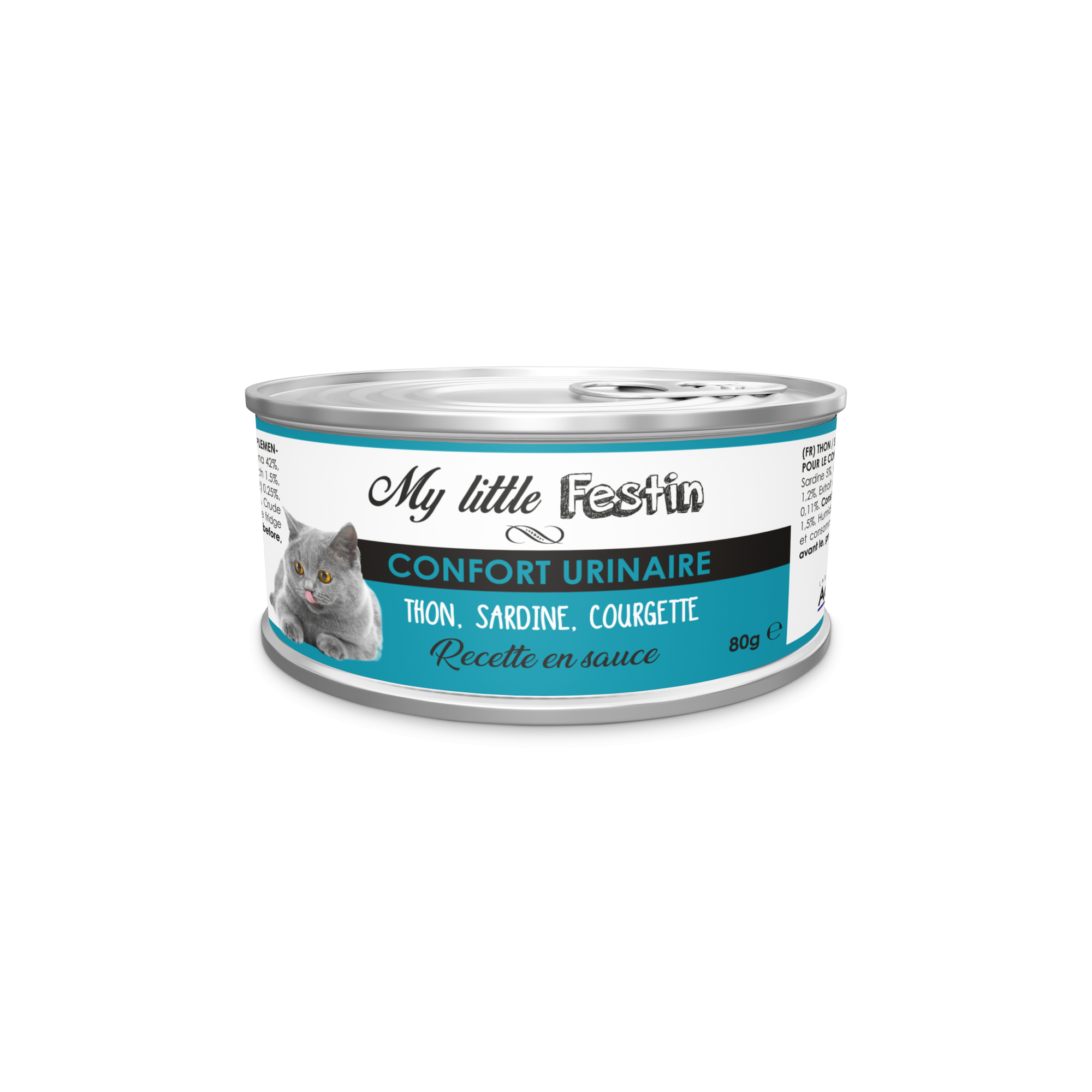 MY LITTLE FESTIN Confort urinario Paté en caldo o en salsa para Gato adulto 80g - 2 sabores a elección 