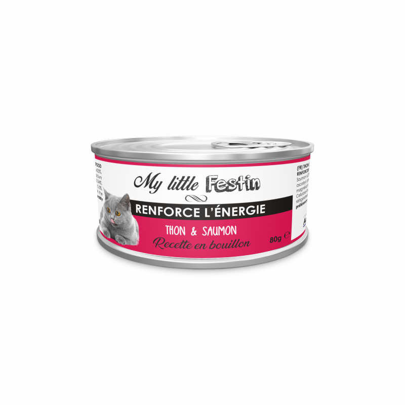 MY LITTLE FESTIN Energía Paté en caldo o en salsa para Gato adulto 80g - 2 sabores a elegir