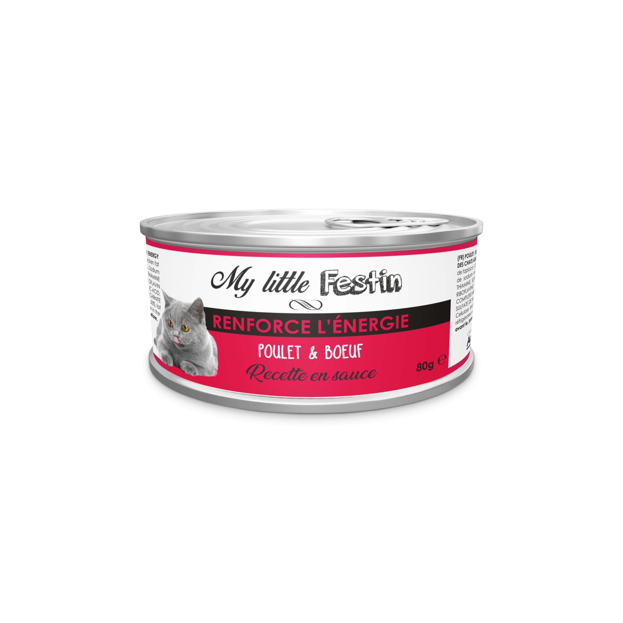 MY LITTLE FESTIN Energía Paté en caldo o en salsa para Gato adulto 80g - 2 sabores a elegir