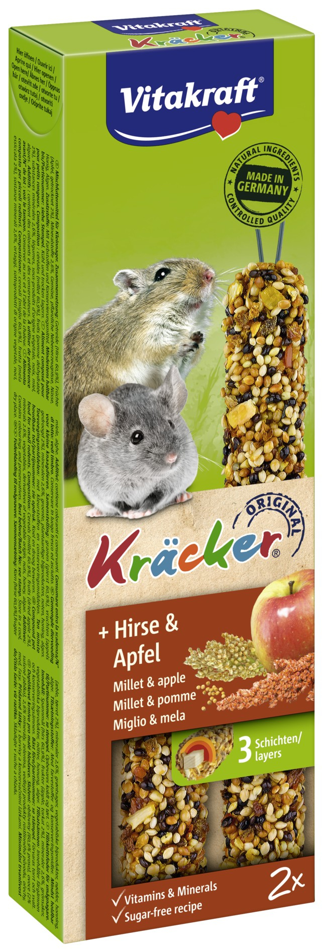Guloseimas Kräcker de Milheto & Maçã para ratos