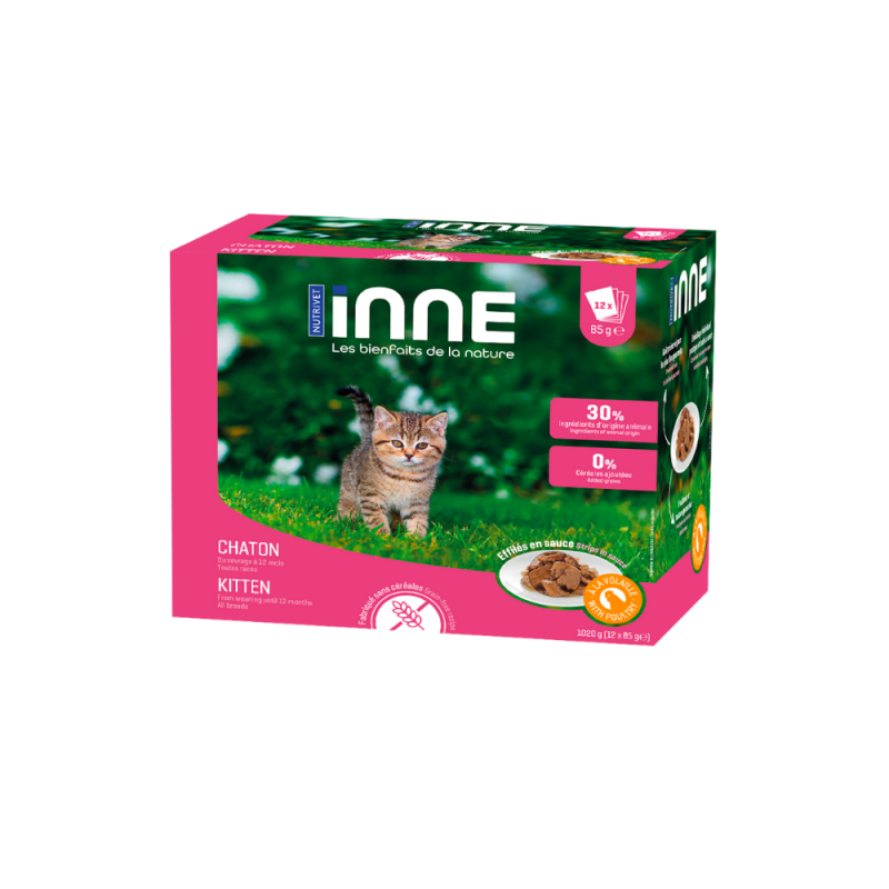 NUTRIVET Inne Pack de 12x85g Sachet Fraicheur à la volaille pour chaton