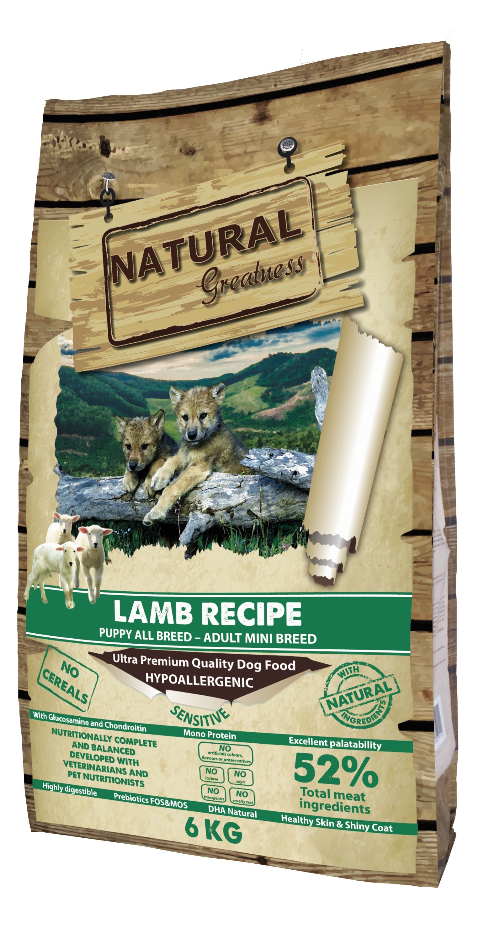 NATURAL GREATNESS Lamb Recipe Sensitive com carneiro para filhote ou cão pequeno