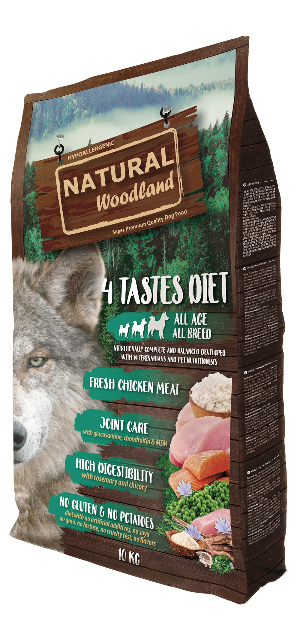 NATURAL WOODLAND 4 Smaken Dieet voor honden van alle leeftijden