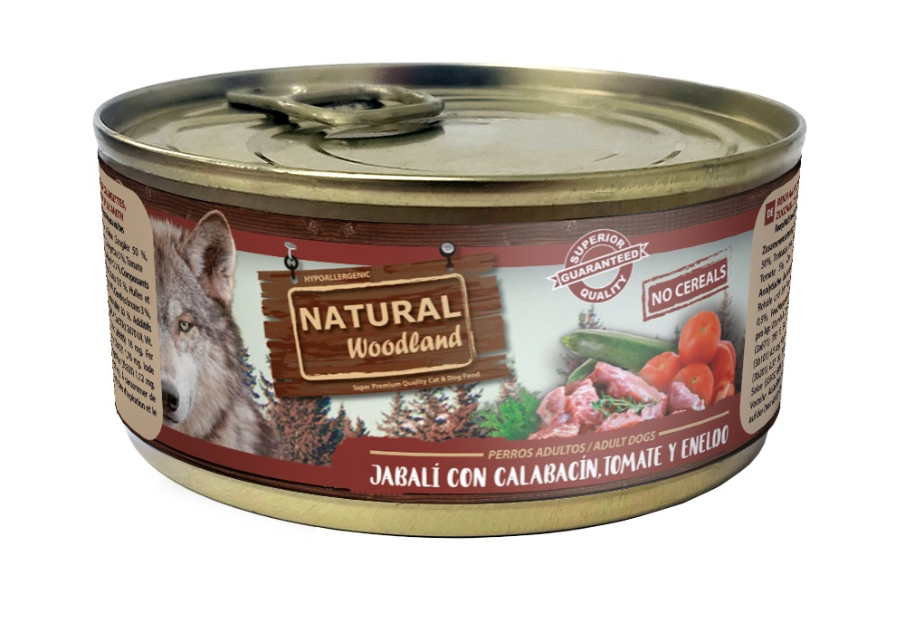 NATURAL WOODLAND hypoallergenes Nassfutter mit Wildschwein für Hunde 