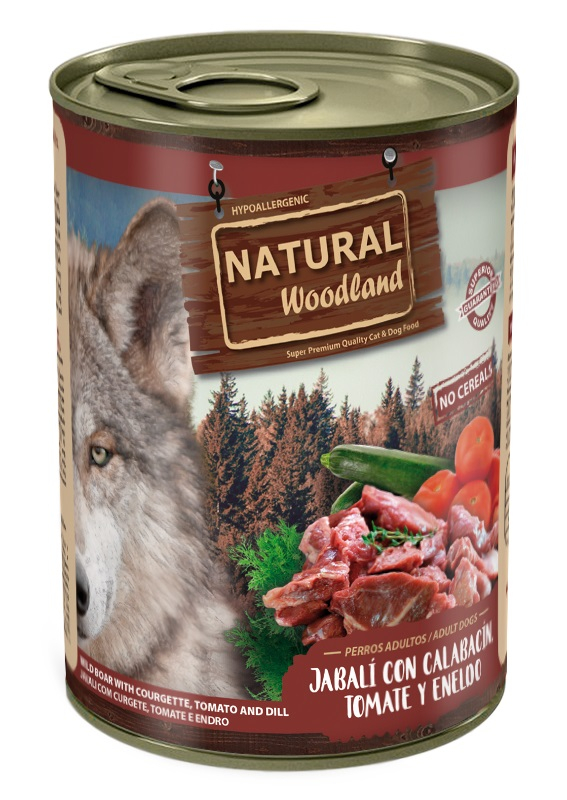 NATURAL WOODLAND hypoallergenes Nassfutter mit Wildschwein für Hunde 