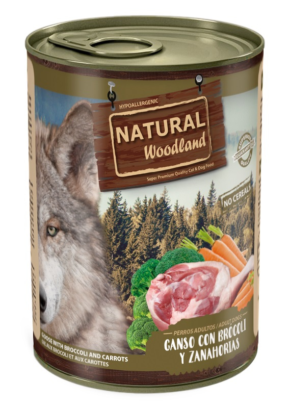 NATURAL WOODLAND Pastete hypoallergen mit Gans für Hunde