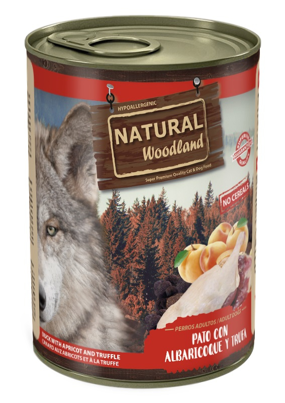 NATURAL WOODLAND patê hipoalergênica de pato para cão 