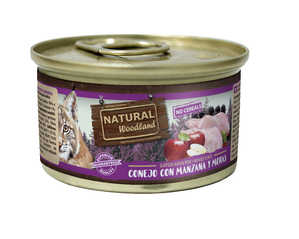 NATURAL WOODLAND Complet sans céréales pour chat adulte - 4 saveurs 