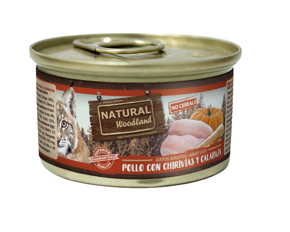 NATURAL WOODLAND Complet sans céréales pour chat adulte - 4 saveurs 