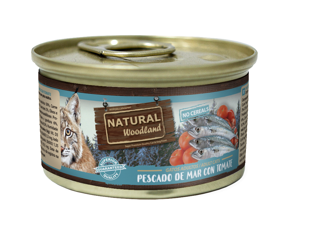 NATURAL WOODLAND Completo sin cereales para gato adulto - 4 sabores 