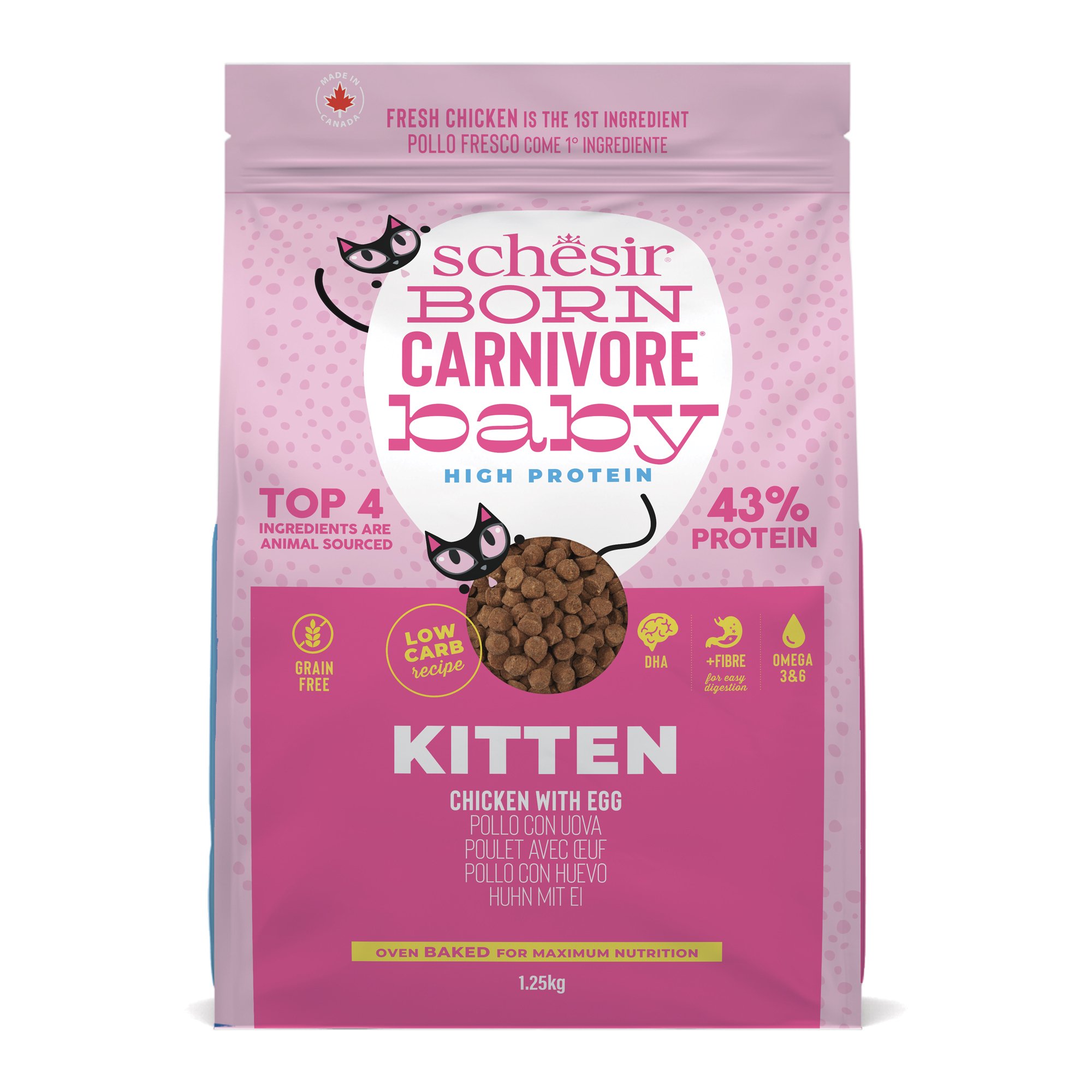 SCHESIR Born Carnivore croquettes poulet œufs pour chaton