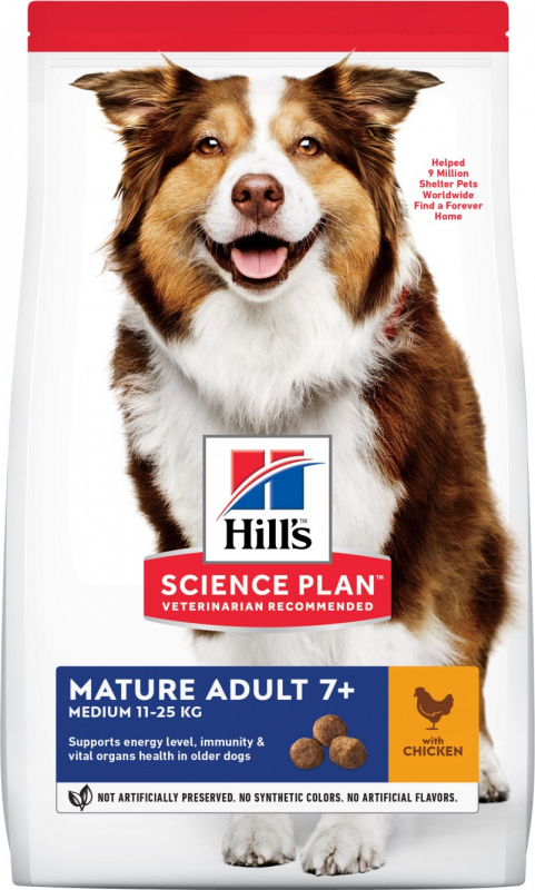 HILL'S Science Plan Canine Mature Adult 7+ croquettes pour chien senior de taille moyenne au poulet