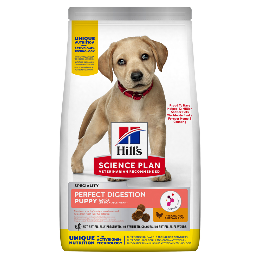 Hill's Science Plan Perfect digestion kip en volkoren rijst brokken voor grote puppy's