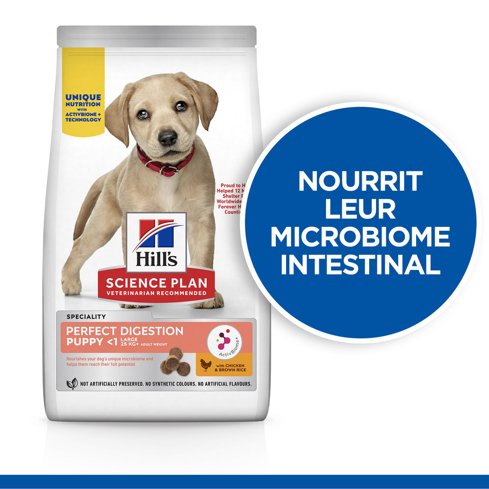 Hill's Science Plan Perfect digestion kip en volkoren rijst brokken voor grote puppy's