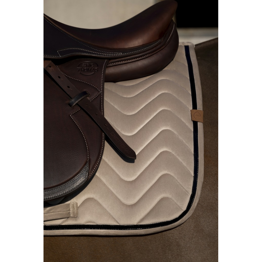 EQUITEHME Zadeldekje Glossy gemengd in beige fluweel voor paarden