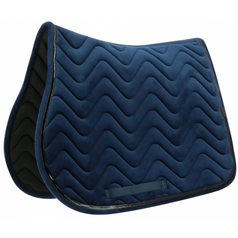 EQUITEHME Zadeldekje Glossy in navy fluweel voor paarden