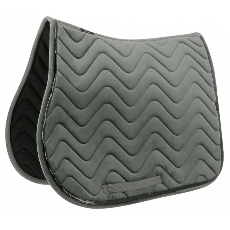 EQUITEHME Mantilla de montar mixta Glossy en terciopelo gris para caballo