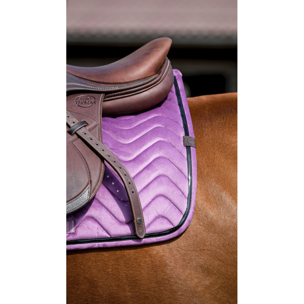 EQUITEHME Tapis de selle mixte Glossy en velours violet pour cheval