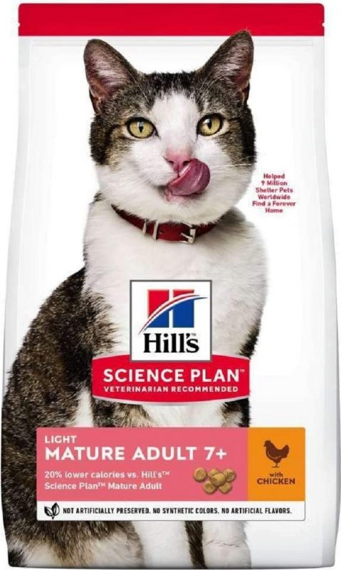 HILL'S Science Plan Mature Adult 7+ Light com frango para gato senior