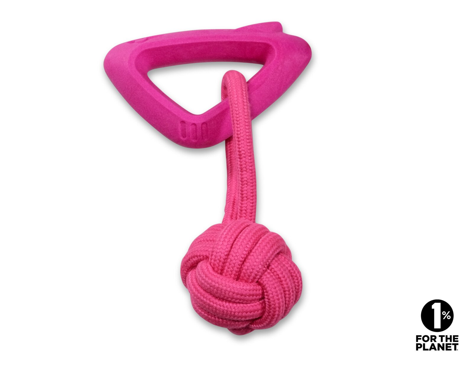 Jouet en TPR triangle + corde 25 cm pour chien - 3 coloris disponibles