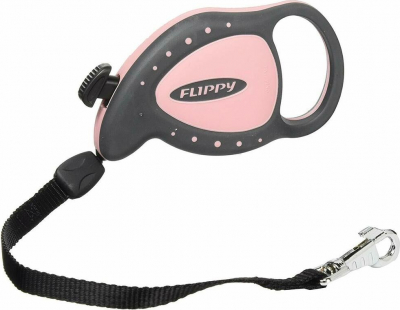 Laisse rétractable FLIPPY DELUXE MINI ROSE