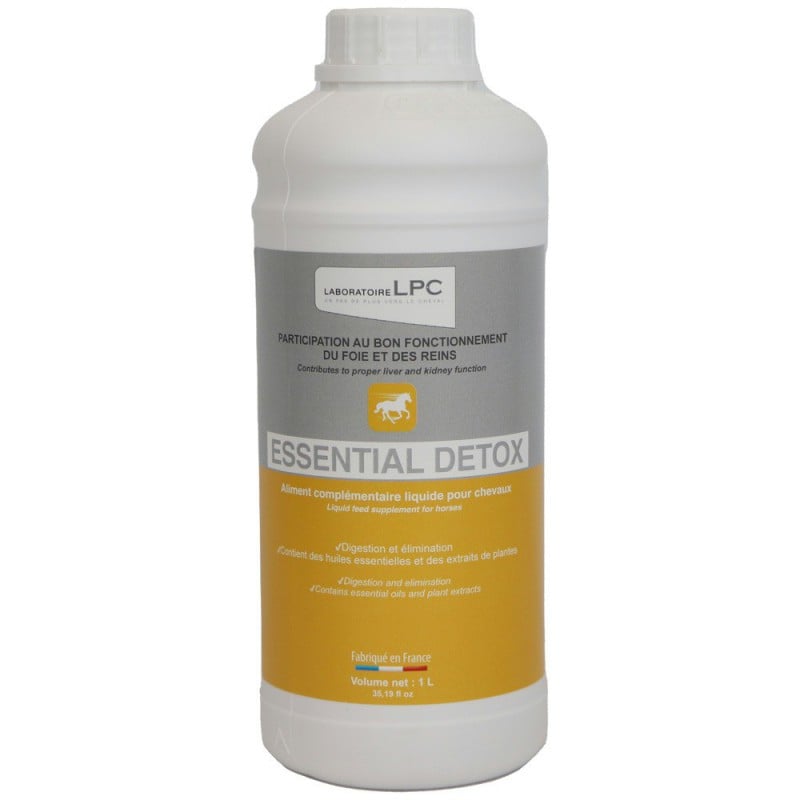 LPC Essential Detox Aliment complémentaire pour la santé du foie et des reins pour chevaux - 1L