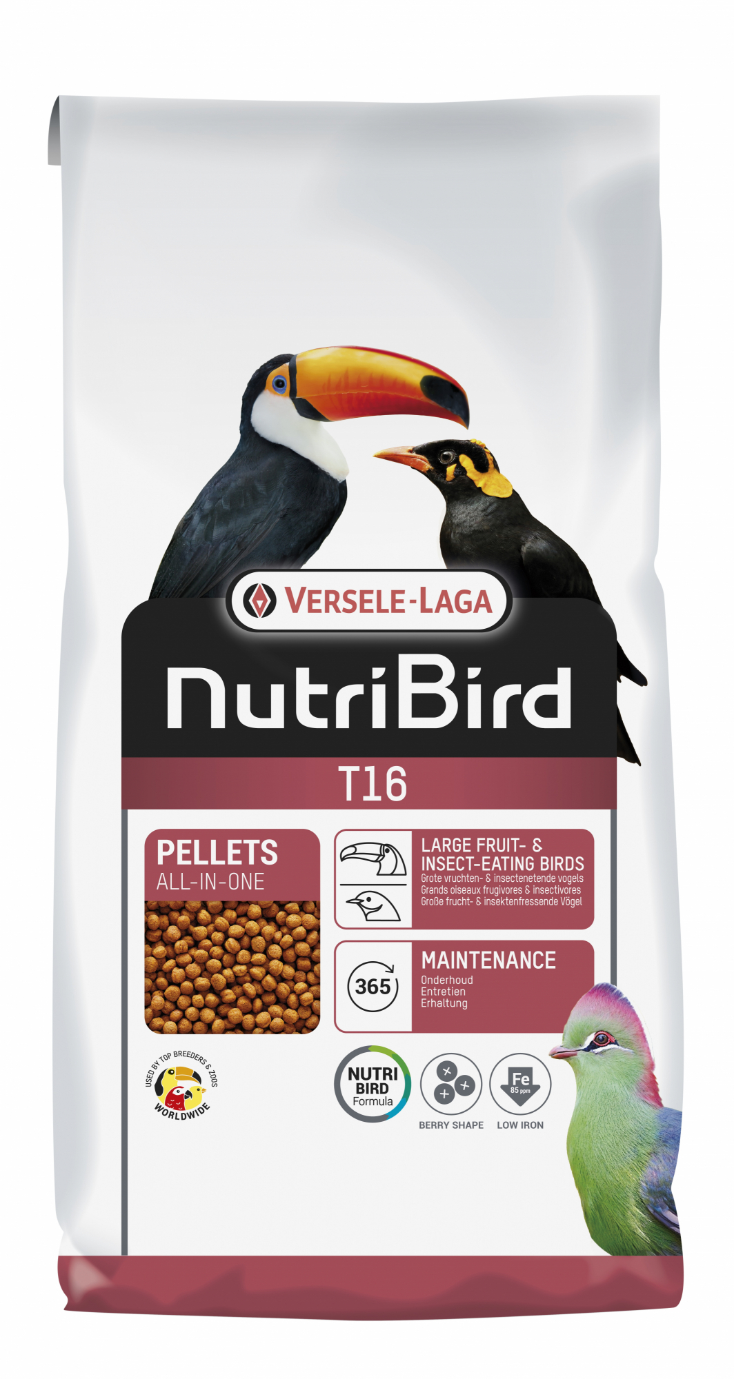 NutriBird T 16 Original manutençãp para tucano, turaco e outros grandes frutívoros