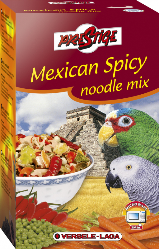 Mexican Spicy Noodle Mix mélange veggie & spicy de pâtes tricolores pour les perroquets et les grandes perruches