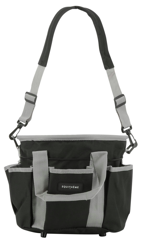 EQUITHEME Putztasche mit mehreren Taschen schwarz/grau