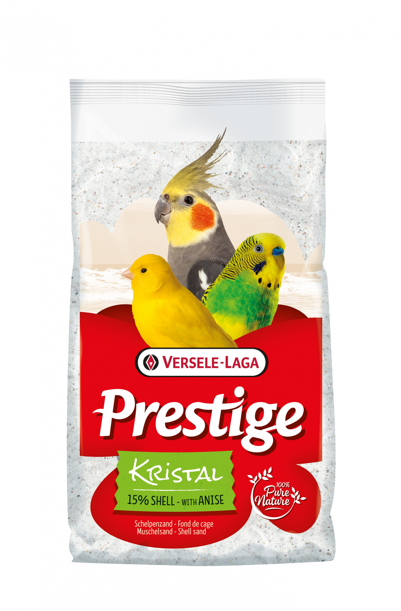 Prestige Kristal Fond de cage sable blanc à l'anis avec 15% d'écailles