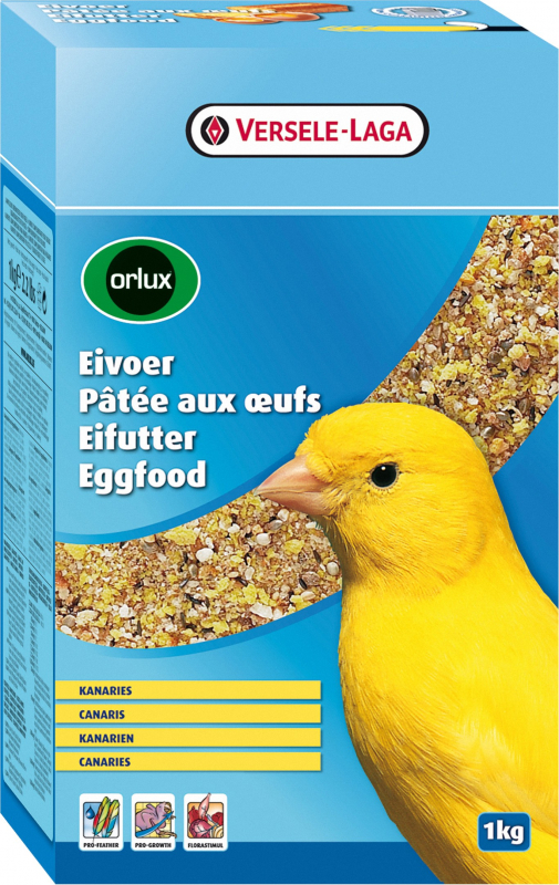 Orlux Eifutter mit getrockneten Eiern für Kanarienvögel, deren Aufzucht, Haltung und Singstimme