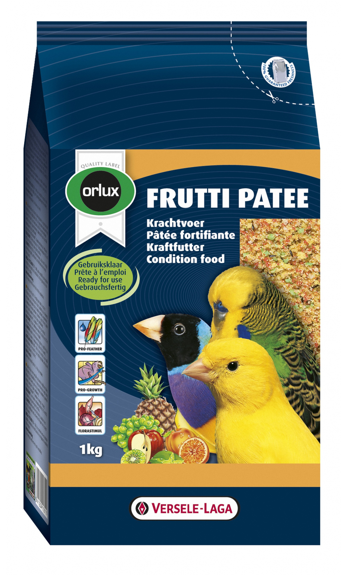 Orlux Frutti Pasta fortificante con trozos de fruta para todos los pájaros