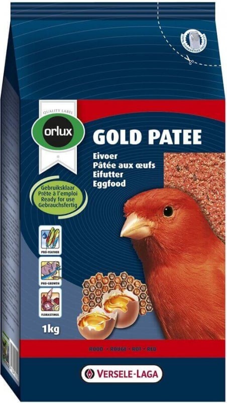 Orlux Gold patê vermelho manutenção da plumagem vermelha dos canários