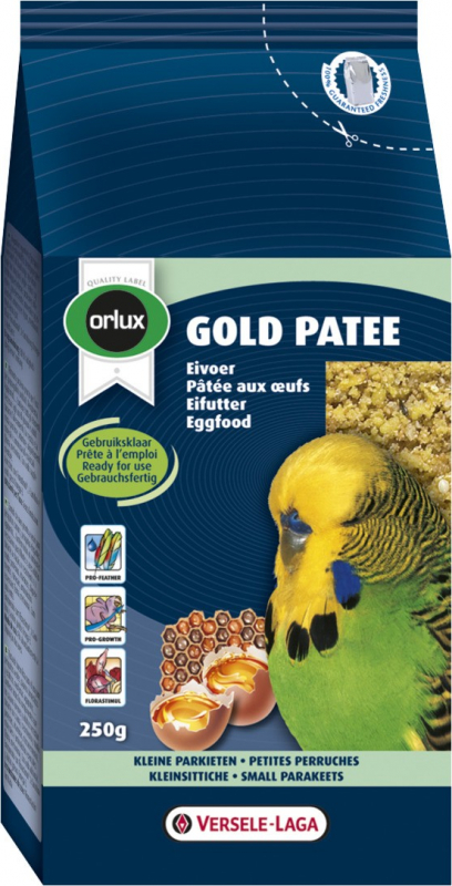 Orlux Gold patê para pequenos periquitos, eufemismos e inseparáveis
