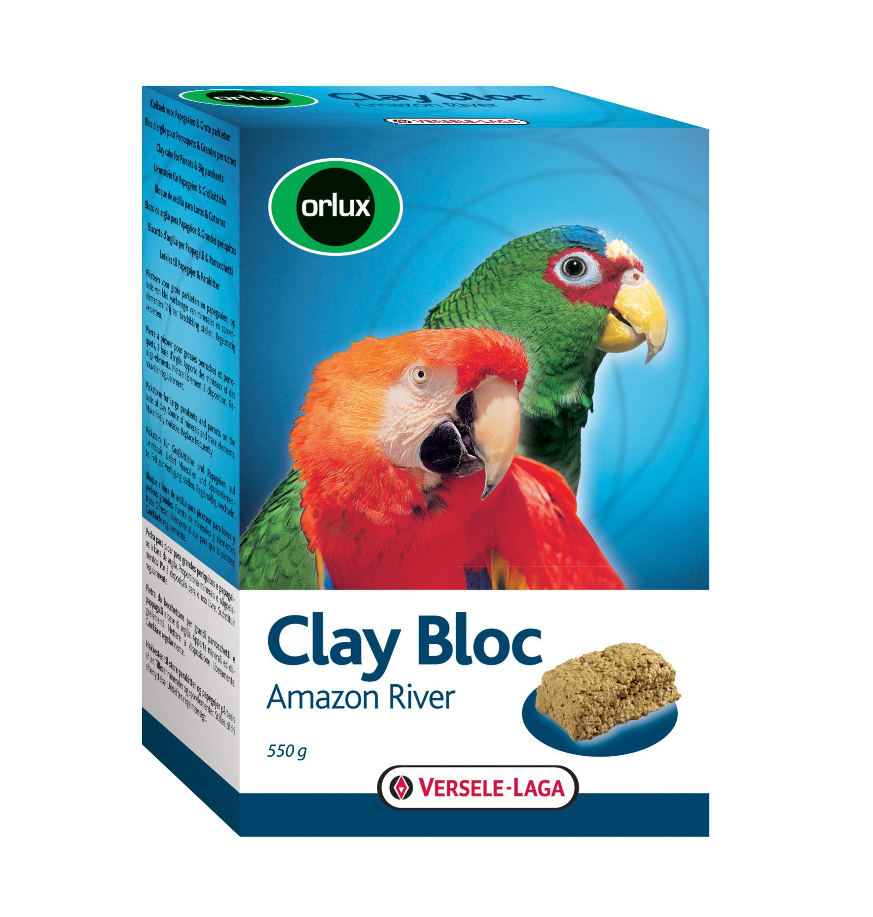 Orlux Clay Bloc Amazon Rive pedra para bicar para grandes periquitos e papagaios