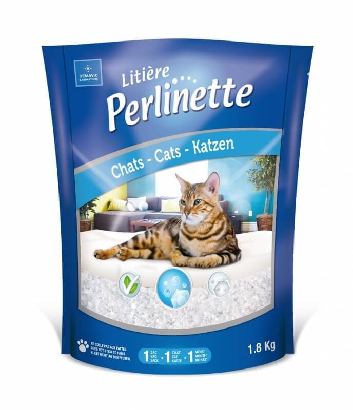 Arena de sílice Perlinette para gatos