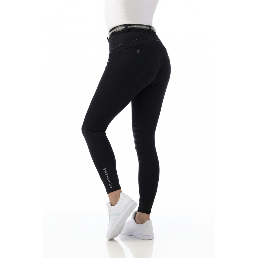 EQUITHEME Pantalon d'équitation Safir noir à strass - du 34 au 46