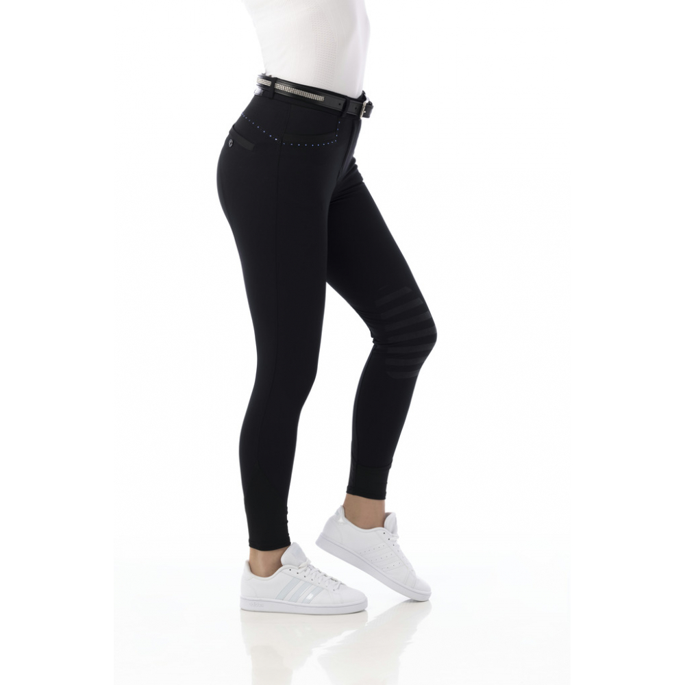 EQUITHEME Pantalon d'équitation Safir noir à strass - du 34 au 46