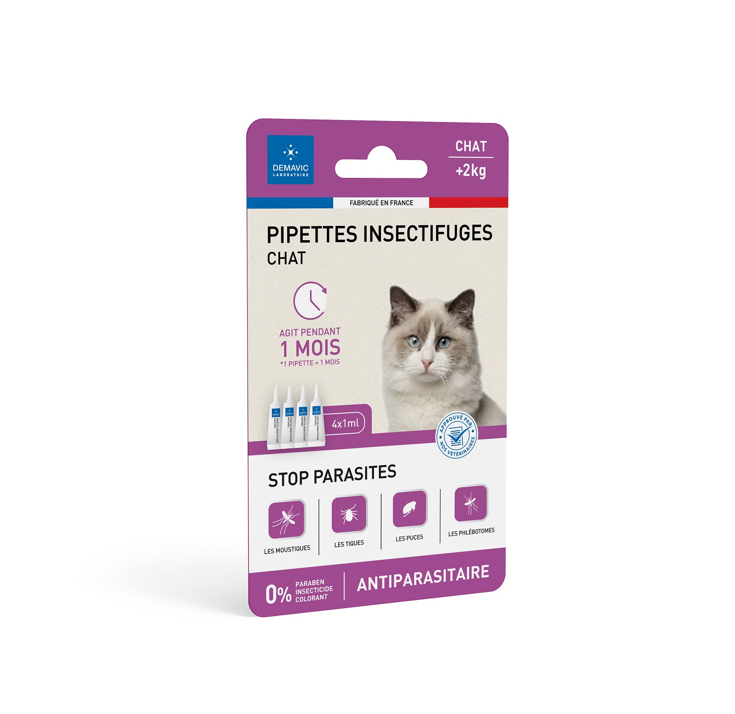 Pipet insectwerend voor katten x 4