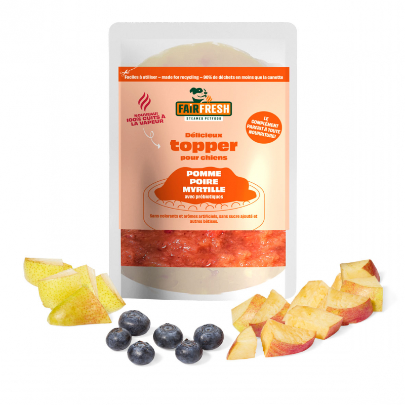 FAIR & FRESH Topper Pomme, poire, myrtille pour chien