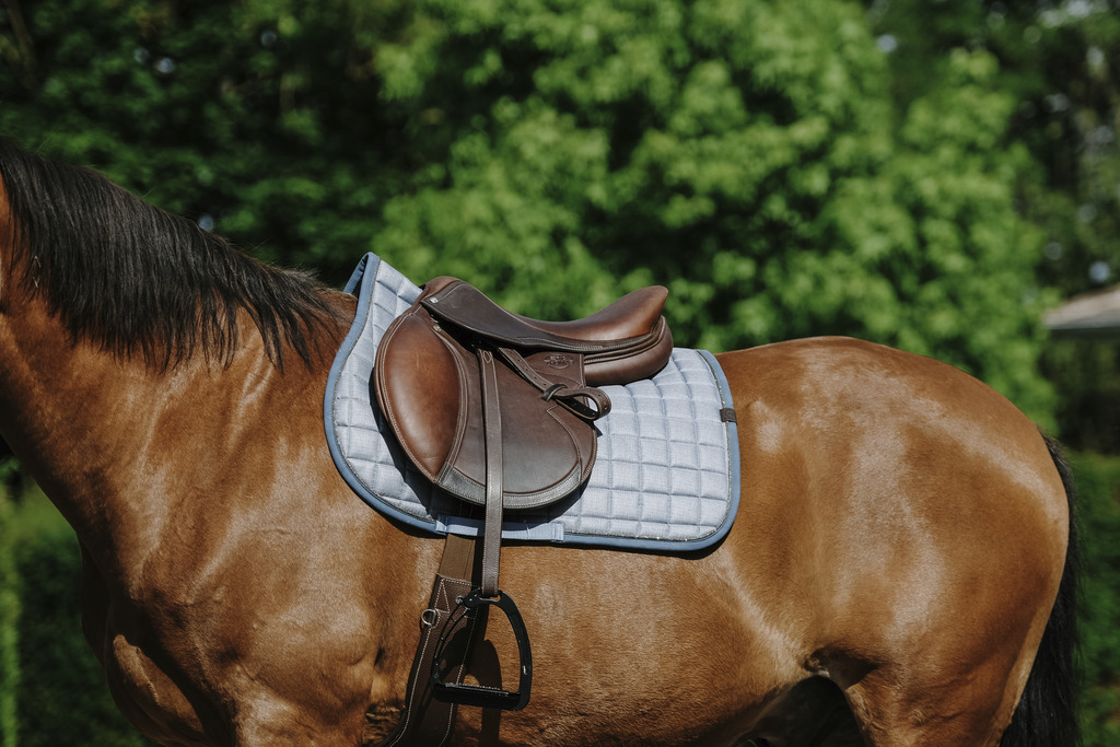 EQUITHEME Zadeldek Chic blauw - Maat Paard